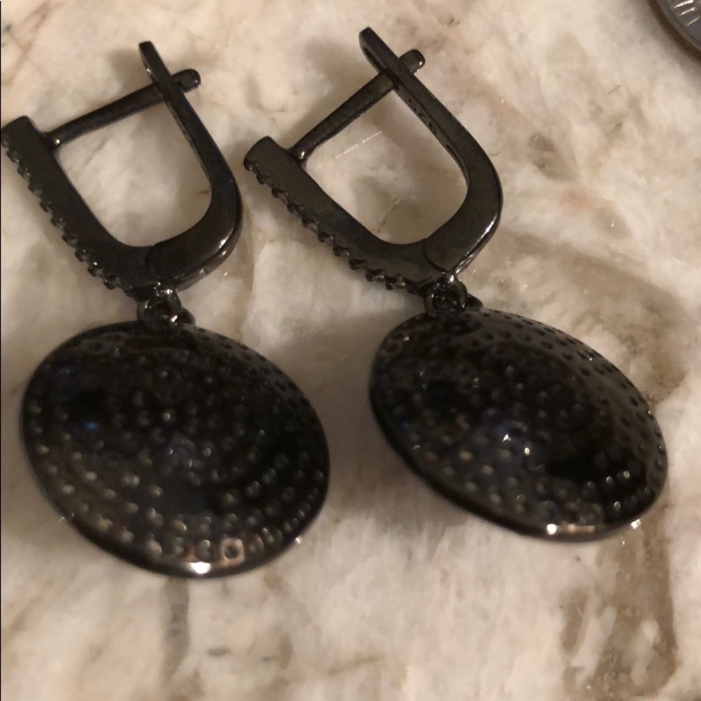 stunning amethyst CZ earrings Sterling Silver - Picture 6 of 7